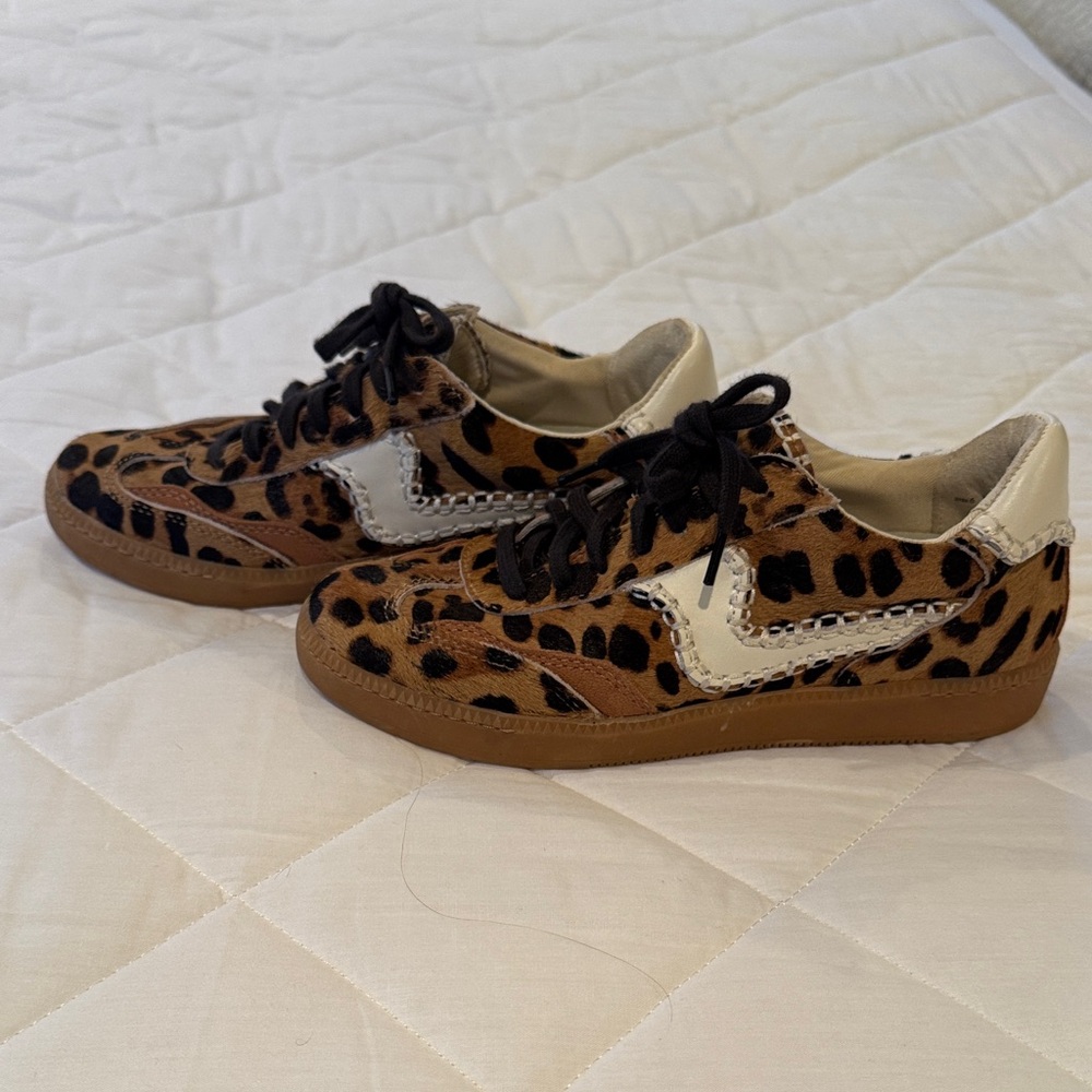 Dolce Vida Leopard Print Sneakers with Black Laces